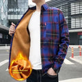 Men's Warm Thickened Cotton Cardigan Plaid Shirt Korean Slim Fit Coat Trendy Handsome for Leisure Wear in Multiple Colours and Sizes M-3XL