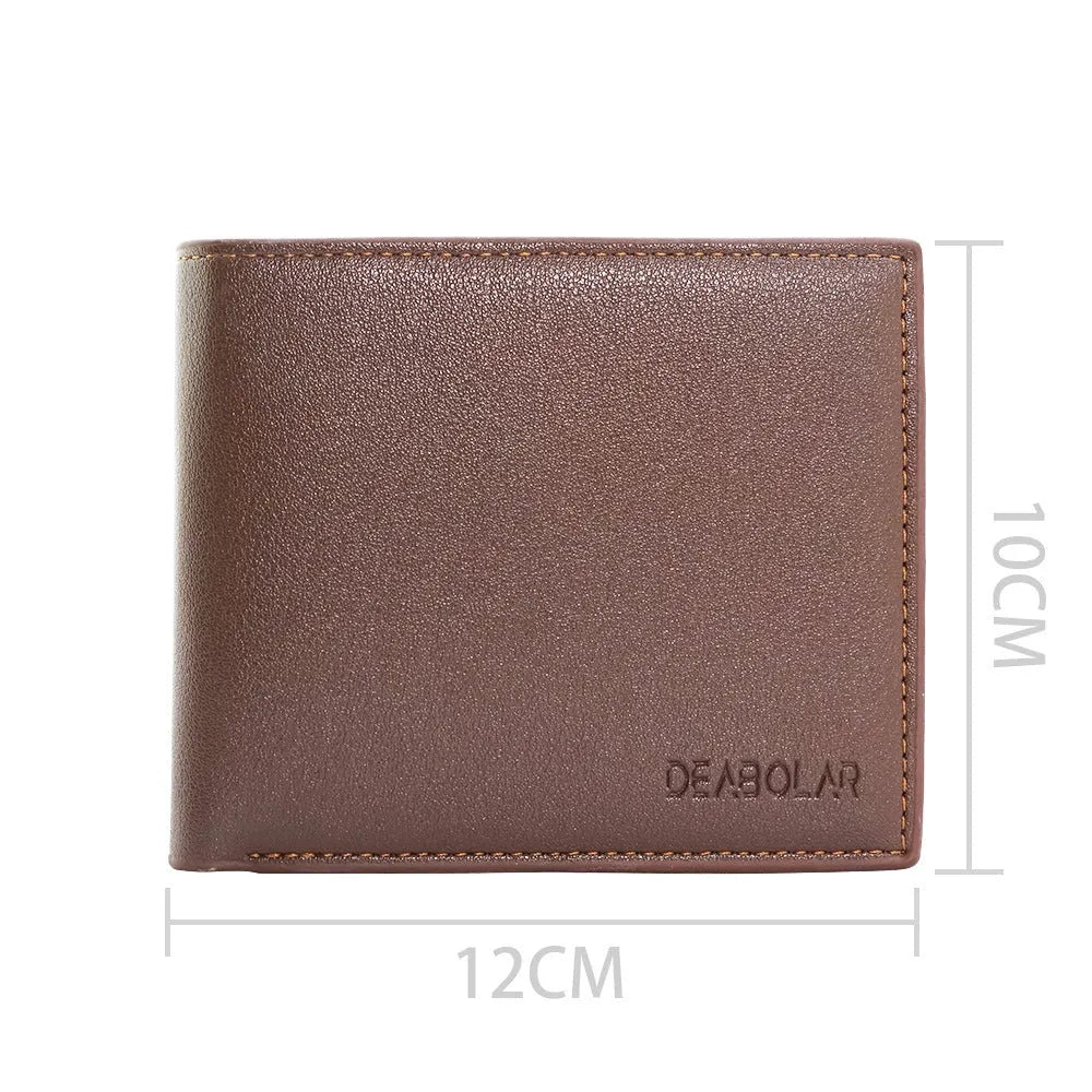 Men's leather wallet with zipper closure, individually packaged for gifting.