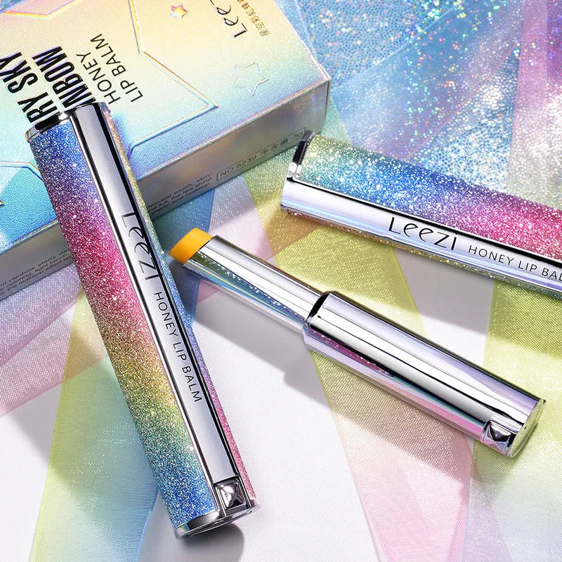 Rainbow Star colour changing lipstick in starry sky honey shade with silky smooth texture