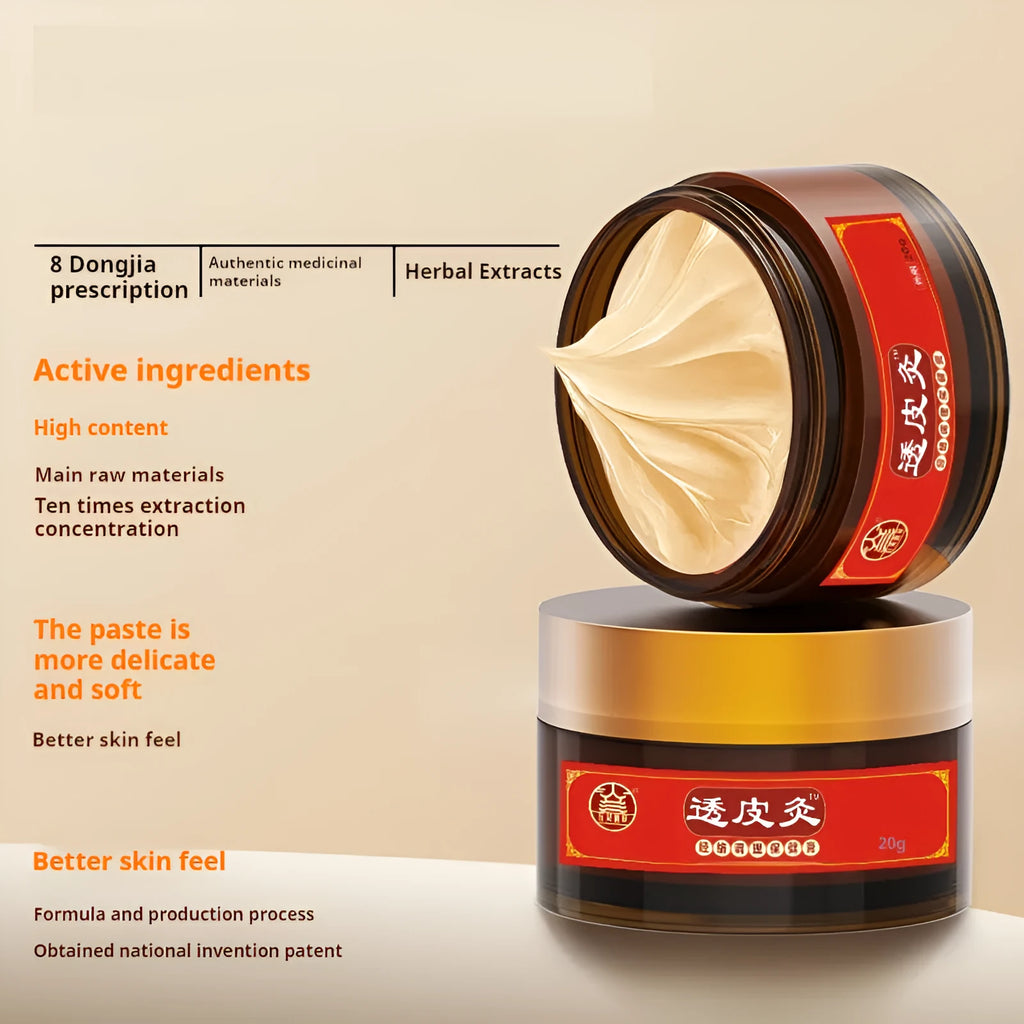 20g tube of Bestlife translucent herbal skin-penetrating moxibustion paste for pain relief.