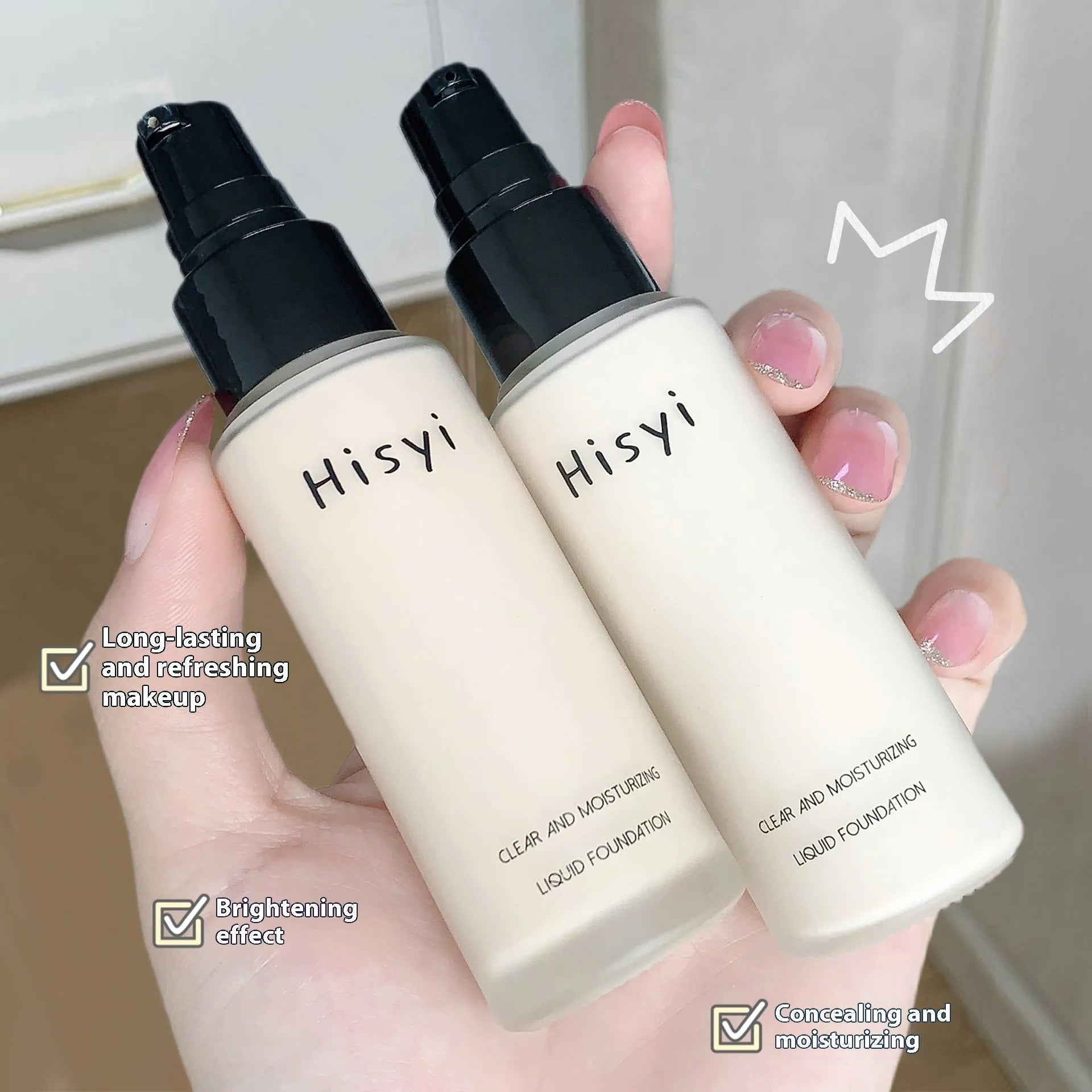 Lightweight liquid foundation BB cream 30ml in Ivory White, Natural Color, and Deep Flesh Color