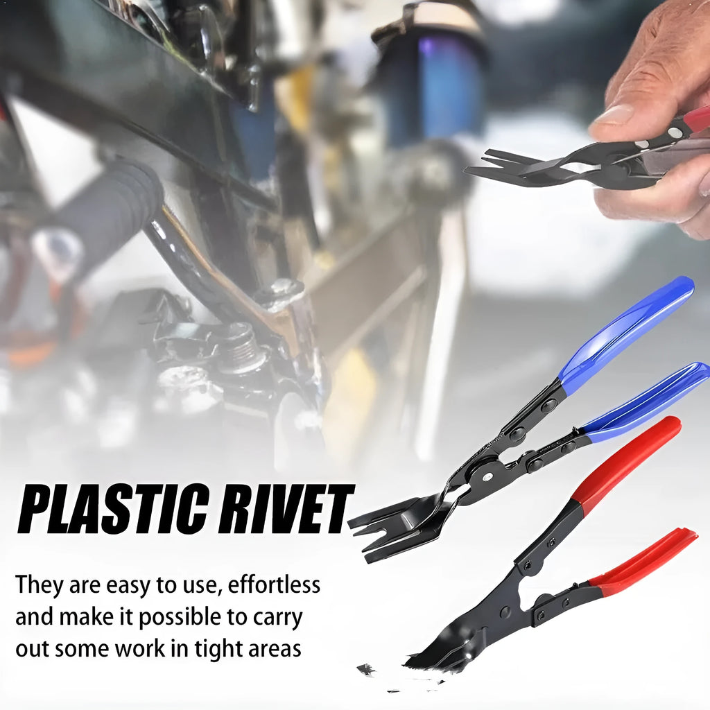 Blue car door panel removal pliers with forged steel construction, measuring 240mm in length.
