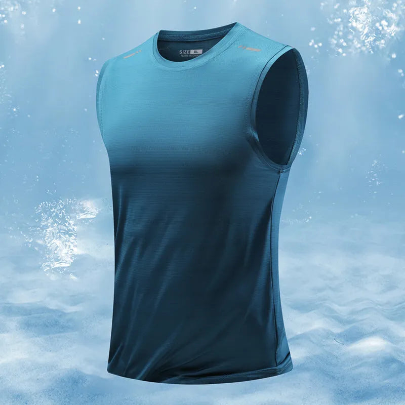 Men's loose fit sleeveless waistcoat in bamboo polyester fabric available in multiple colours