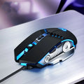 Wired gaming mouse with touch roller and USB cable in black colour option