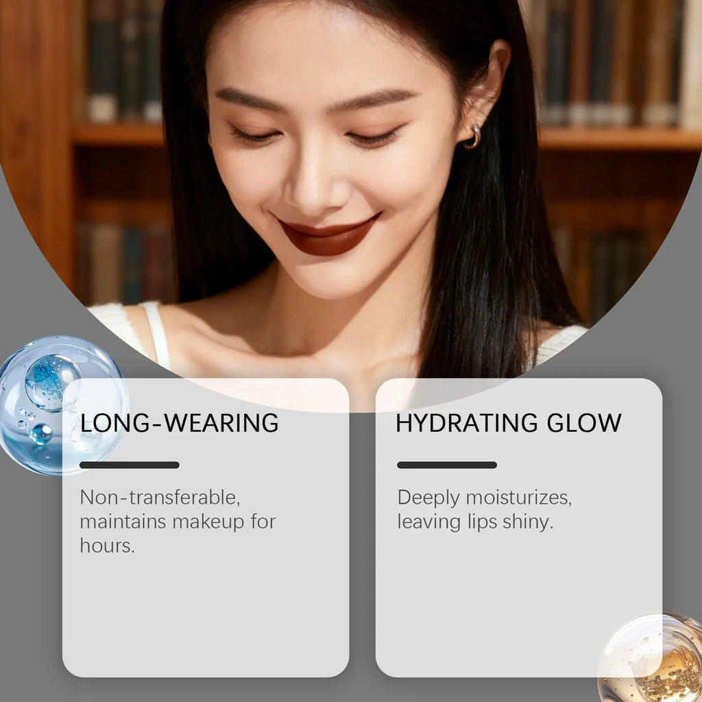 Moisturising lip gloss and lip liner set 15ml with six colour options including caramel cotton and classic red