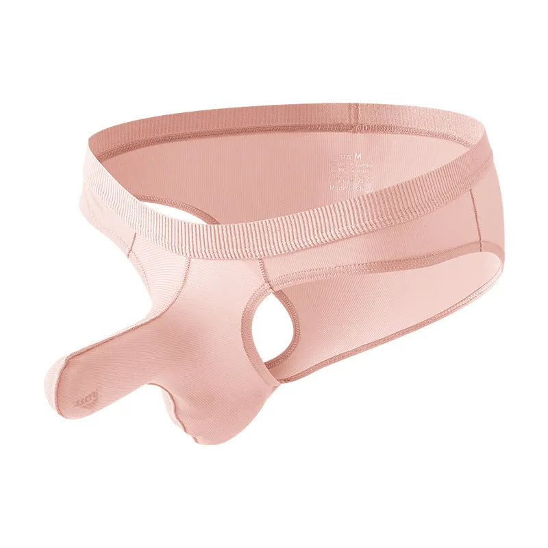 Men's low waist briefs underwear in Ice Silk fabric shown in multiple colours.
