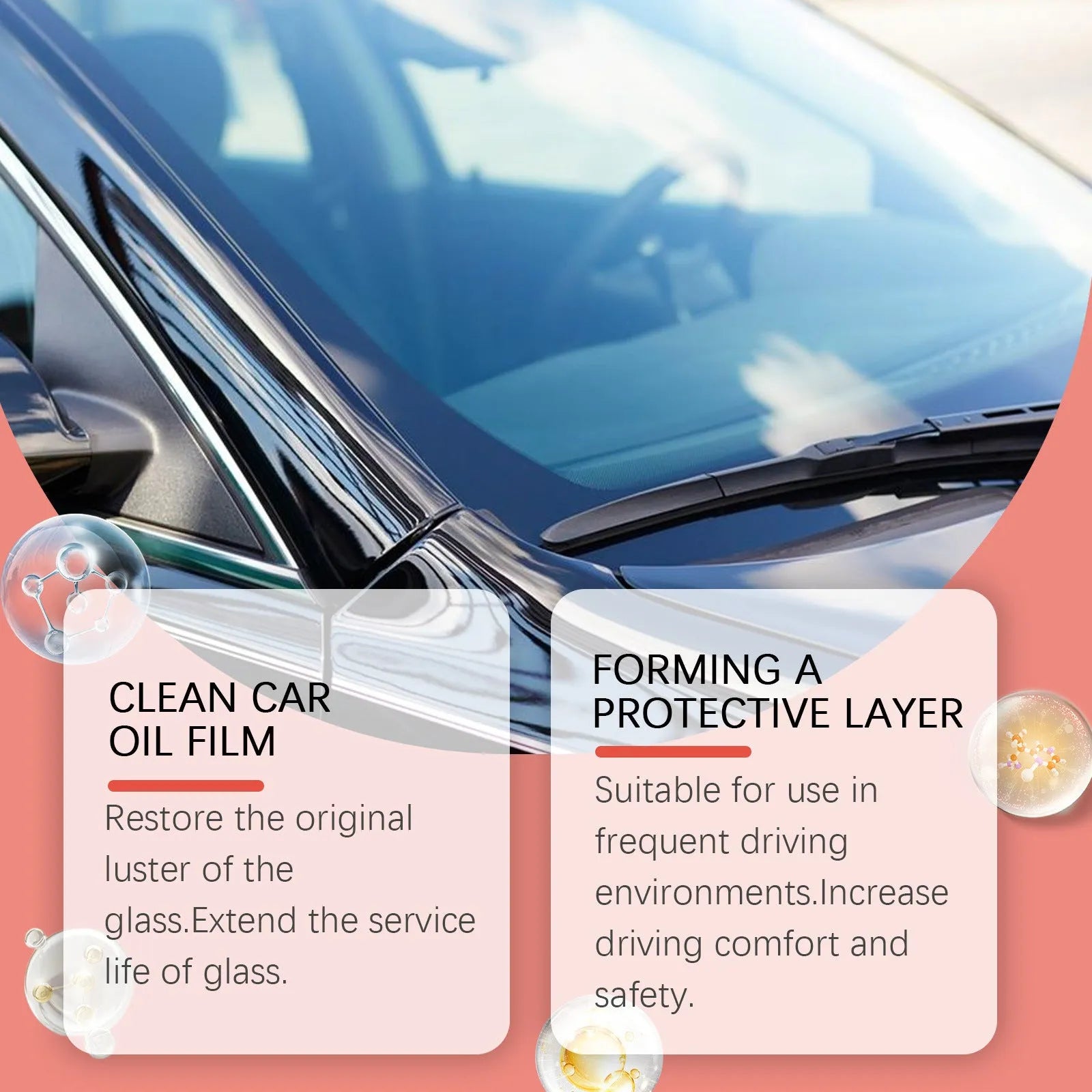 1pc car glass oil film cleaning polishing agent brilliant polish type