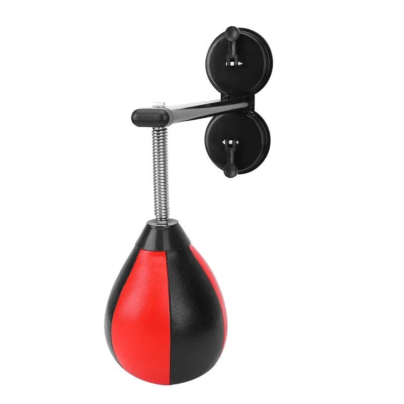 Pear-shaped hanging punching ball for home boxing training with suction cup mount