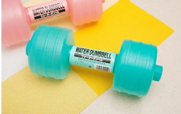 Water-filled fitness dumbbell for women in pink polypropylene plastic with leak-proof port
