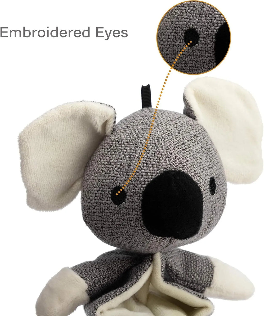 Hollypet gray koala dog toy measuring 30cm with crinkle paper inside