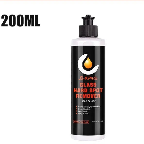 Glass oil film remover cleaning cream paste in container for car and window decontamination.