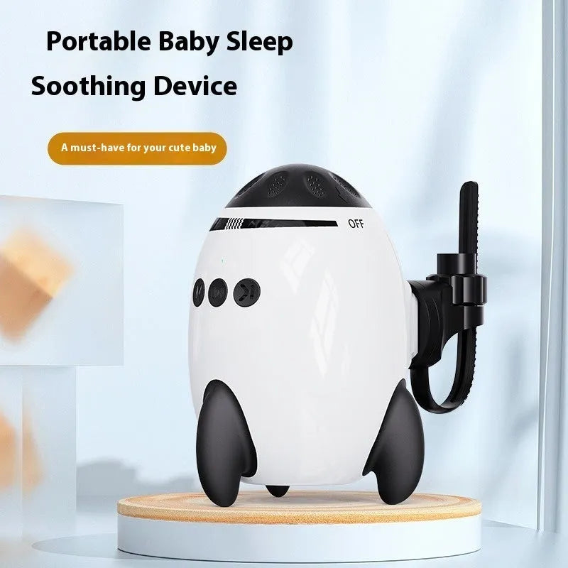 White ABS plastic baby sleep comforter with automatic shaking and Bluetooth connection for infants