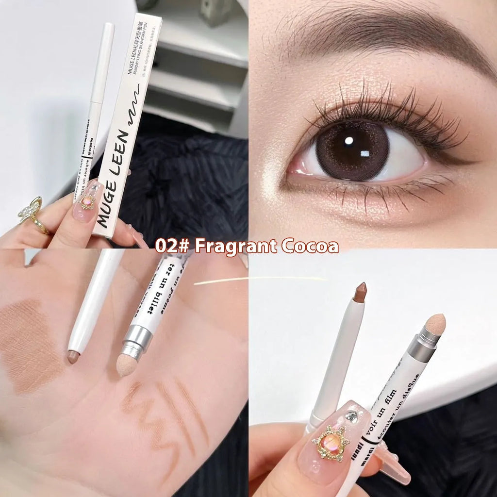 2-in-1 waterproof and sweat-proof eye shadow pen in six colour classifications including camellia milk apricot and daisy petty gold