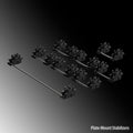 Keyboard shaft mechanical keyboard stabiliser accessories in black and milky white colours