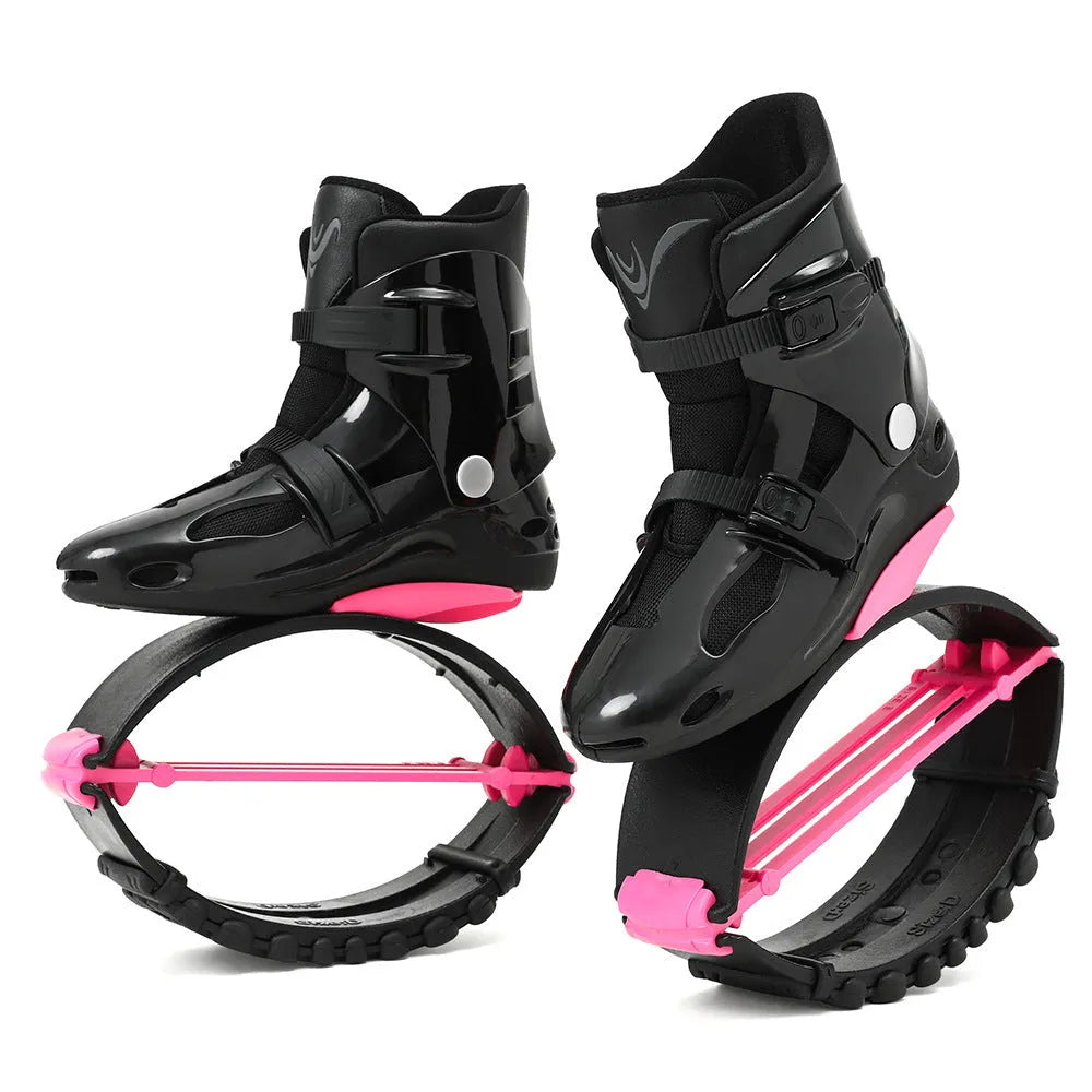 TPU bouncing shoes for sports in multiple colour combinations including pink silver, green silver, and black options