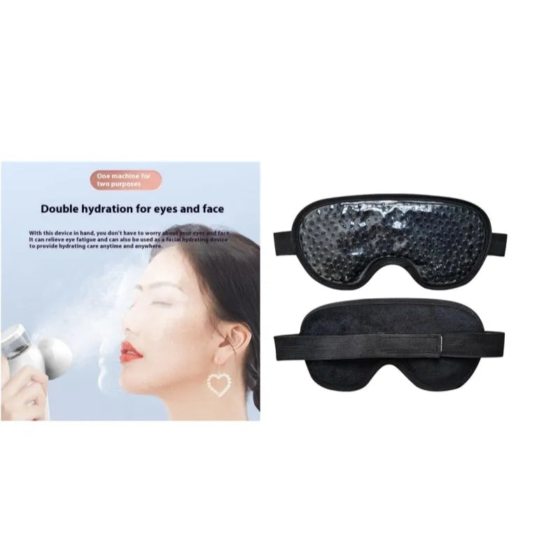 White portable USB rechargeable eye compress machine for hot and cold therapy with atomiser.