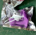 Remote control wearable butterfly dildo in purple silicone with remote and USB cable in rose red aluminium bag