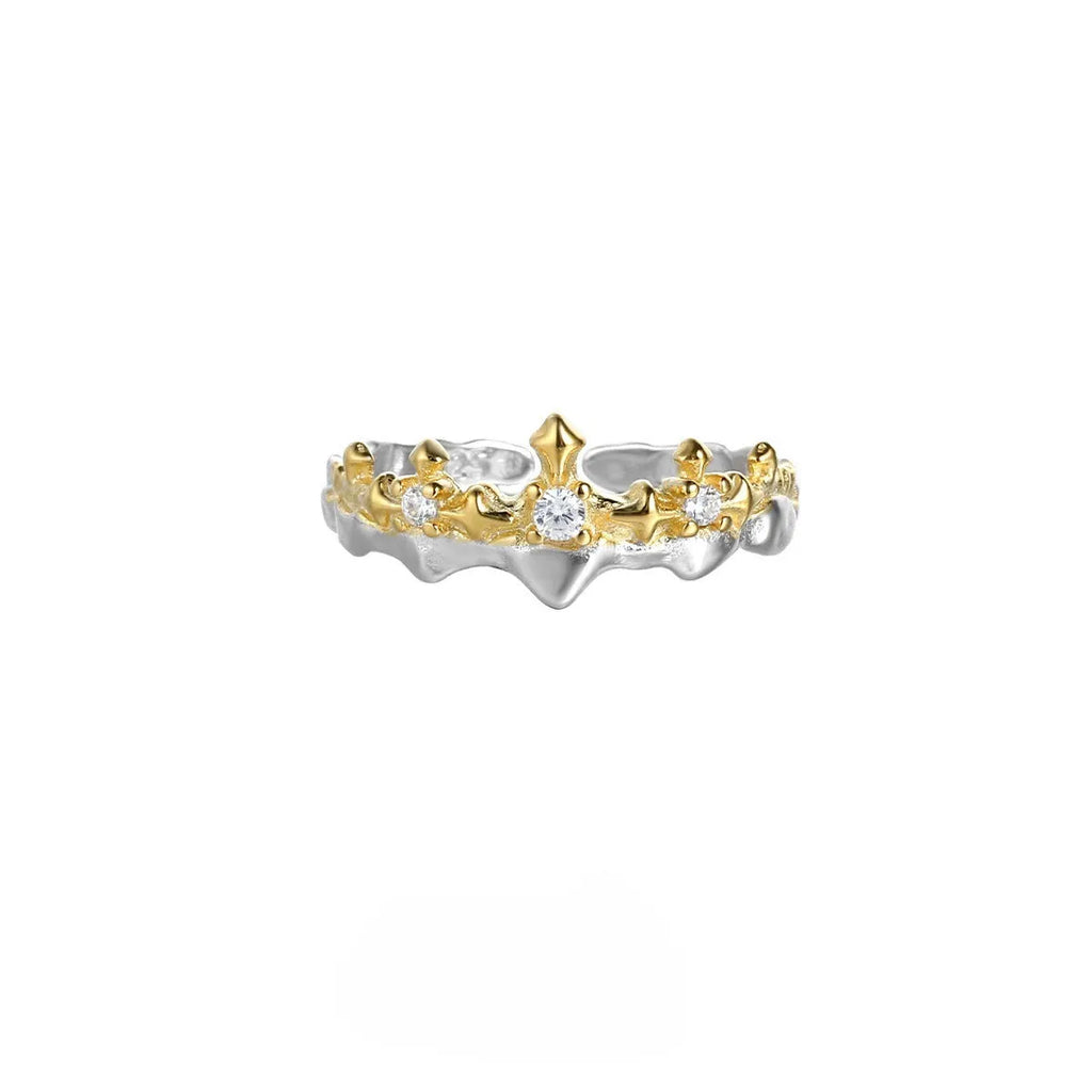 Princess Knight adjustable silver couple ring with electroplated finish