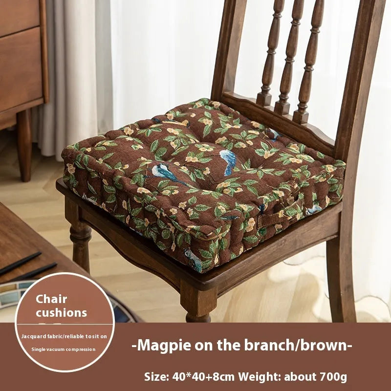 American floral pattern dining chair cushion 40x40x8cm thick with PP cotton filling