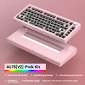 Heiji Snake aluminium mechanical keyboard kit in black, silver, red, or pink with wireless receiver and tools.