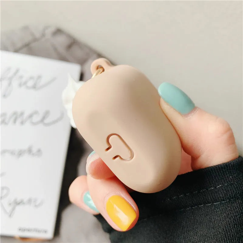 Colourful cylinder ice cream design silicone protective case for Apple AirPods 2 wireless charging case.