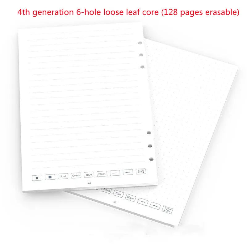 Loose Spiral Notebook Filling Paper refill core with 64 pages and metal pen refills for 6-hole binders