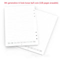 Loose Spiral Notebook Filling Paper refill core with 64 pages and metal pen refills for 6-hole binders