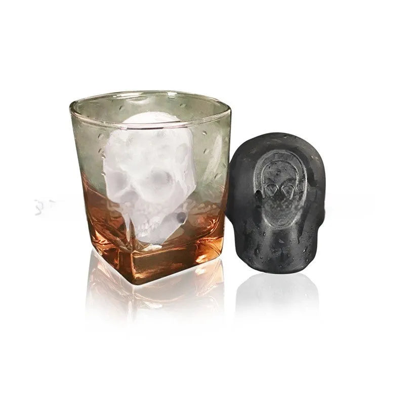 Halloween skull ice cube maker tray made from red food grade silicone