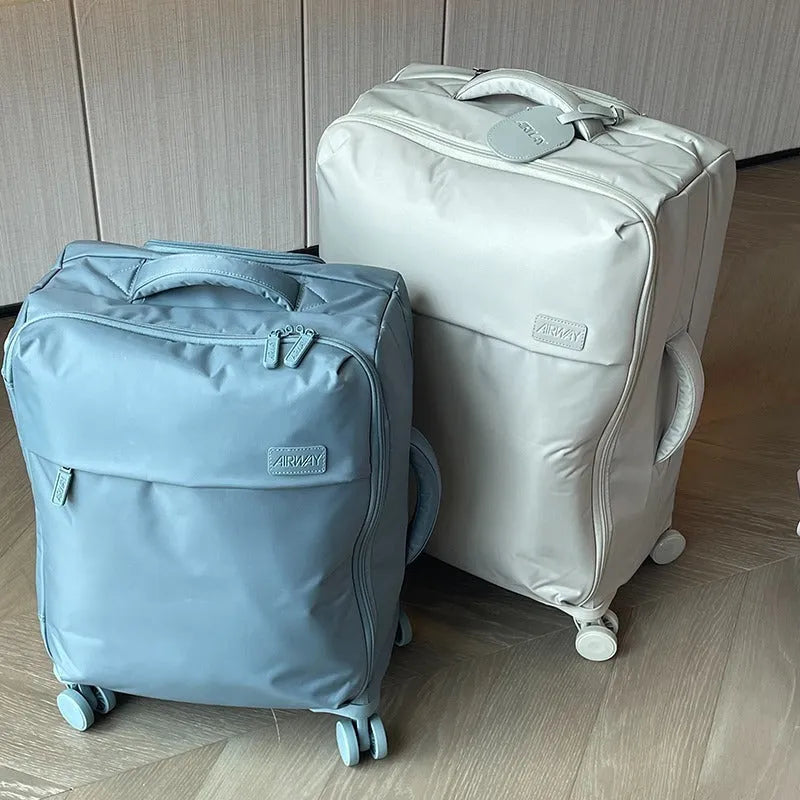 20 inch ultra-light waterproof Oxford cloth suitcase with universal wheels in Bluestone Green