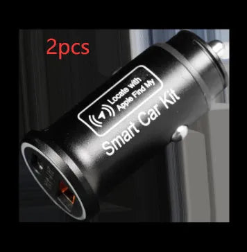 Black ABS plastic GPS car locator device for plug-in tracking via 12V charger socket.