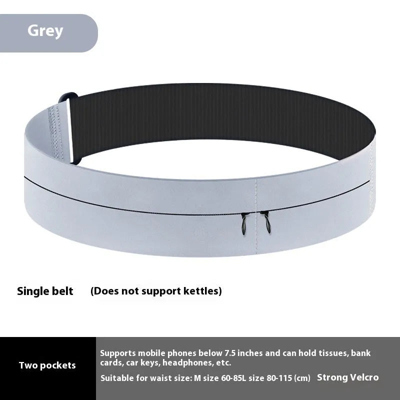 Running Mobile Phone Bag Waist Bag Multifunctional Fitness Marathon Sports Equipment with Waterproof and Breathable Features, Ultra Light Design, Available in Black, Pink, Gray and Sky Blue with Two or Three Pockets or 300ML Kettle Option