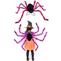 Halloween spider backpack with purple LED lights on plush sugar bag material
