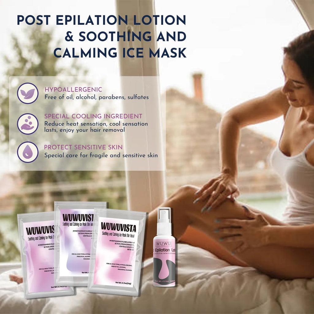 Professional waxing kit with wax beans, warmer, applicators, and post-care products for sensitive skin hair removal