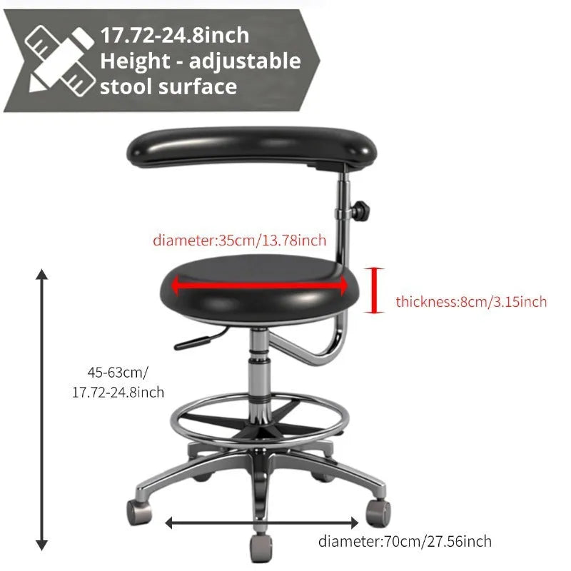 Black leather dental hospital chair with electric lift mechanism for dental clinic use