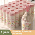 Pink degradable argy wormwood mosquito repellent garbage bags with drawstring, 44cm by 48cm