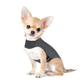 Heather Grey dog anxiety jacket or calming vest on a mannequin, showing soft fabric and secure fit.