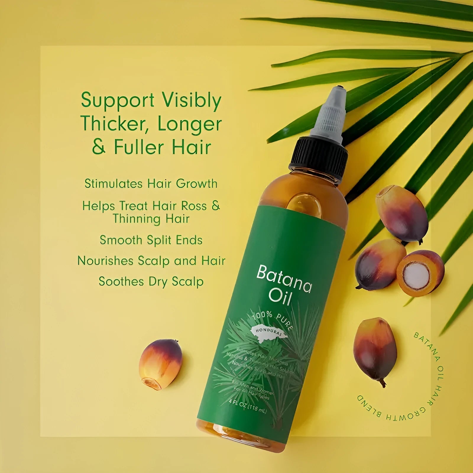 Batana oil hair care essential oil nourishing treatment for youth, 118ml bottle