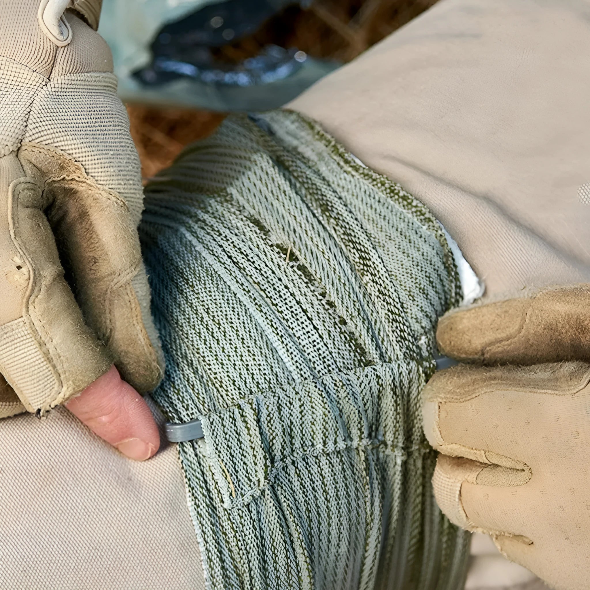 Portable outdoor hemostatic bandage kit with tactical gauze tape in compact packaging