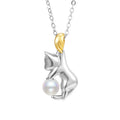 925 sterling silver cat motif clavicle chain necklace with adjustable length