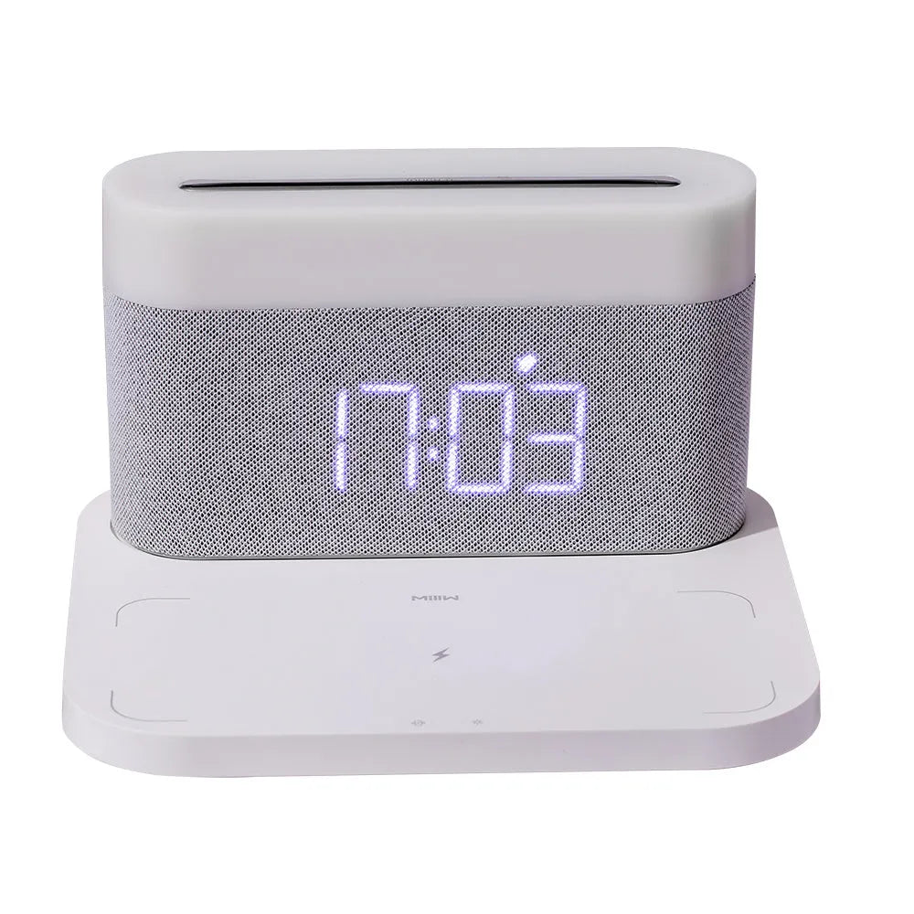 Wireless charging desktop clock night light table lamp in modern design