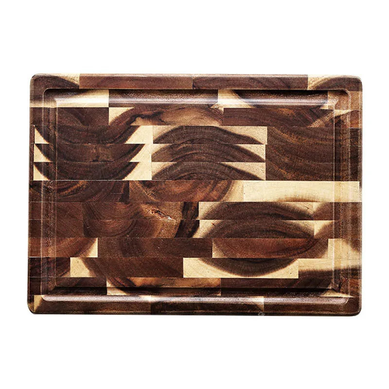 Brown solid wood cutting board made from imported acacia wood with 3cm thickness