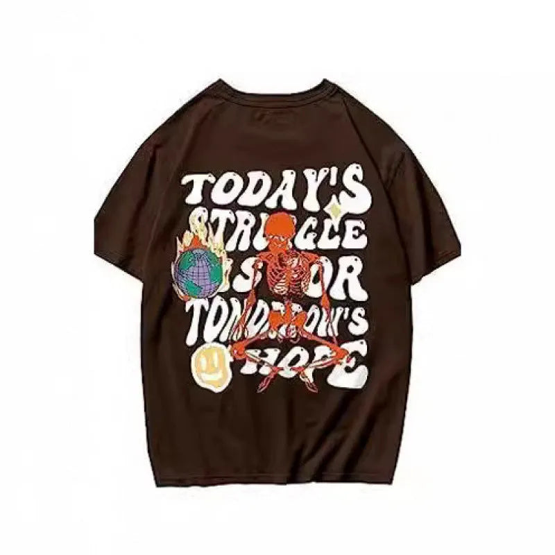 Men's grey printed short-sleeved sports T-shirt showing digital print design on flat mop cloth fabric