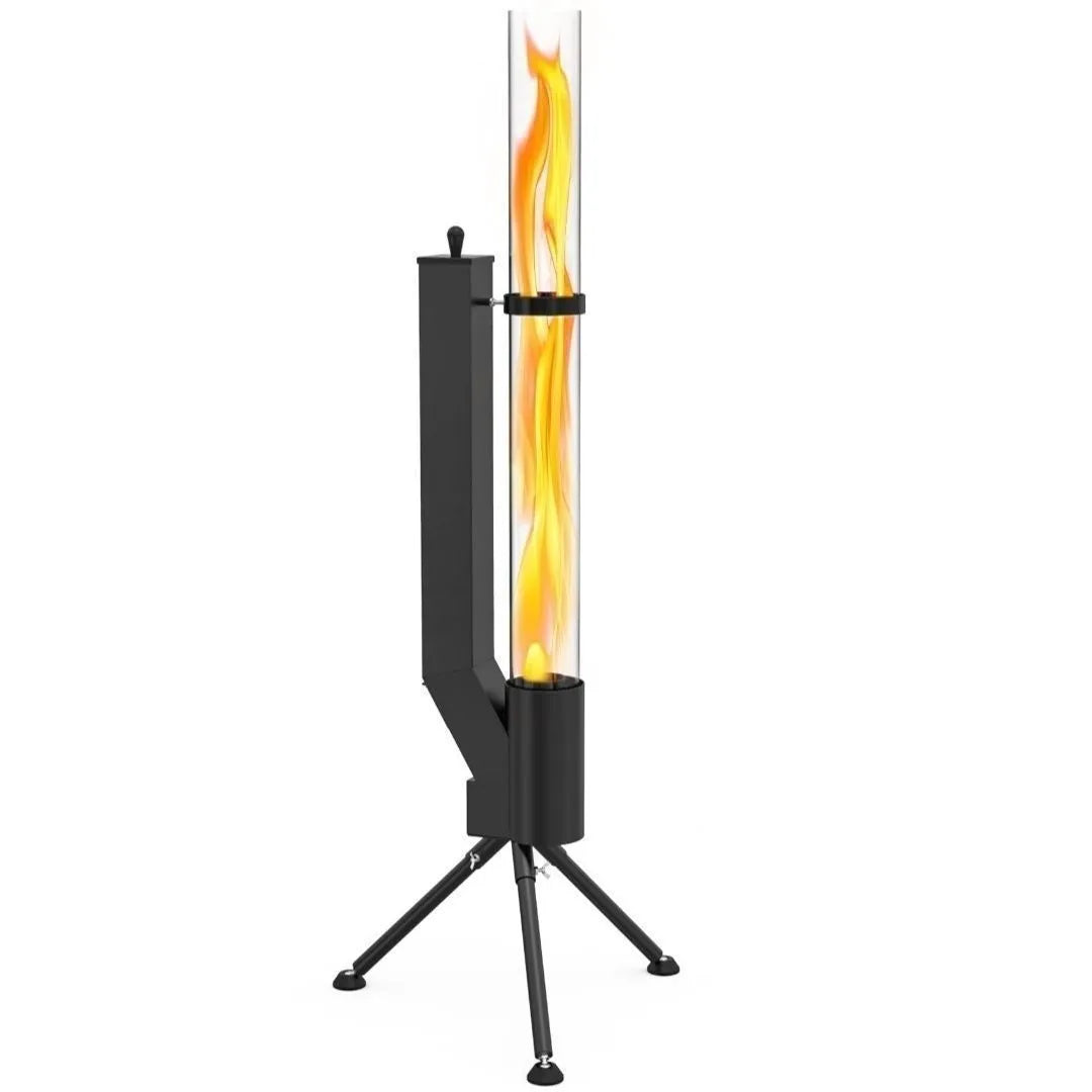 Vertical cast iron wood burning rocket furnace heating stove for courtyard use