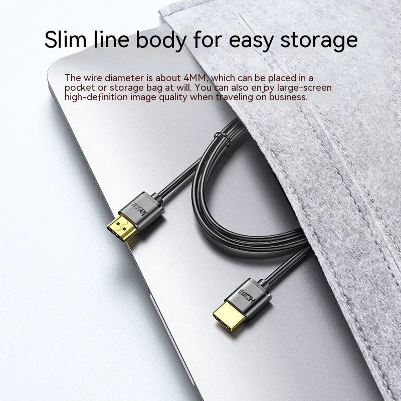 HDMI cable with gold-plated connectors and hairline rule finish in various length options