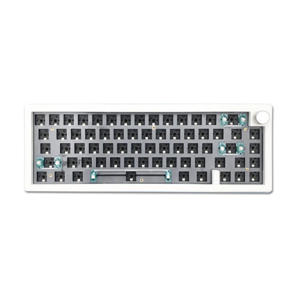 DIY mechanical keyboard kit with RGB backlighting and knob control in seven colour options