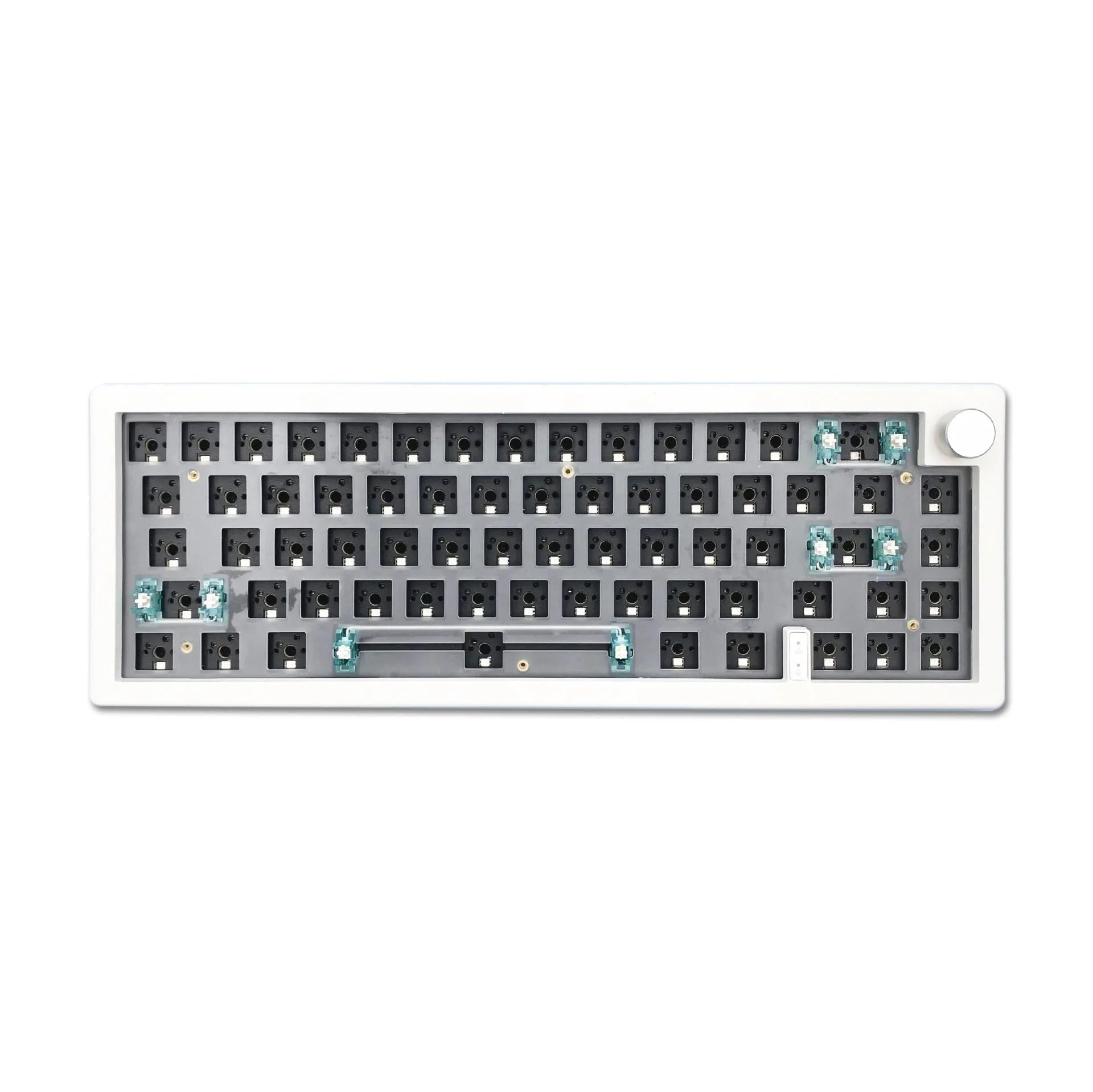 DIY mechanical keyboard kit with RGB backlighting and knob control in seven colour options