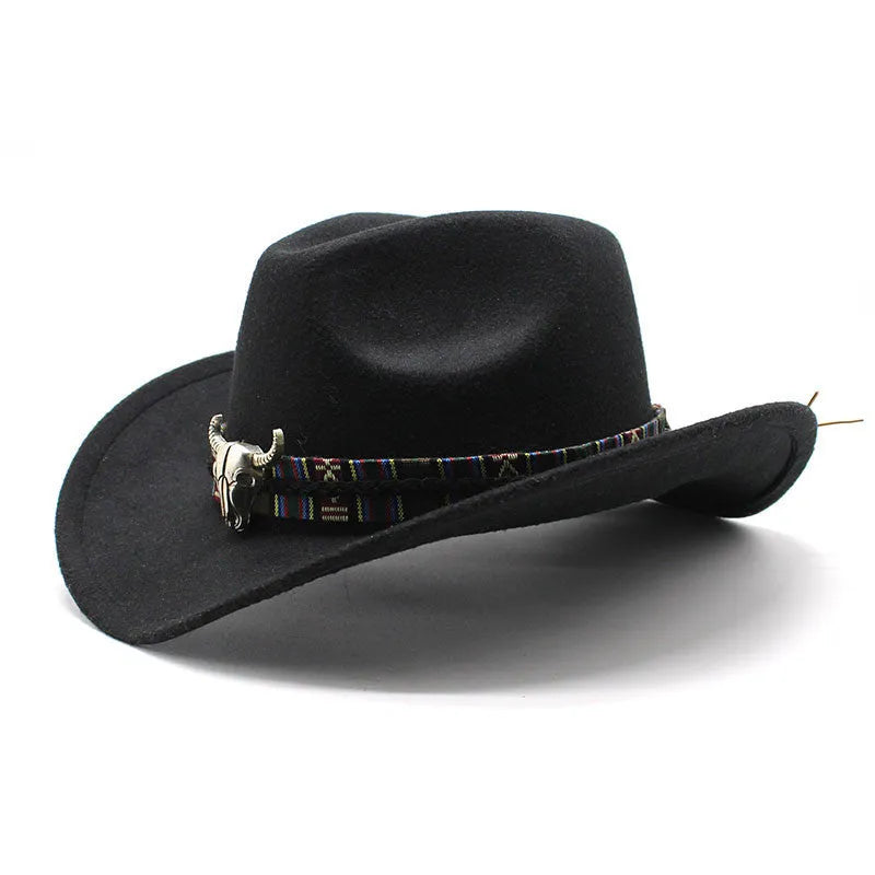 Western cowboy hat with a bell crown in polyester fabric, shown in one of fourteen available colours