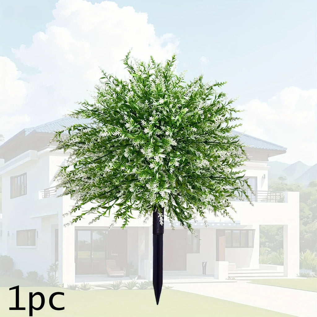 Plastic artificial white lavender floor outlet decoration plant for indoor use