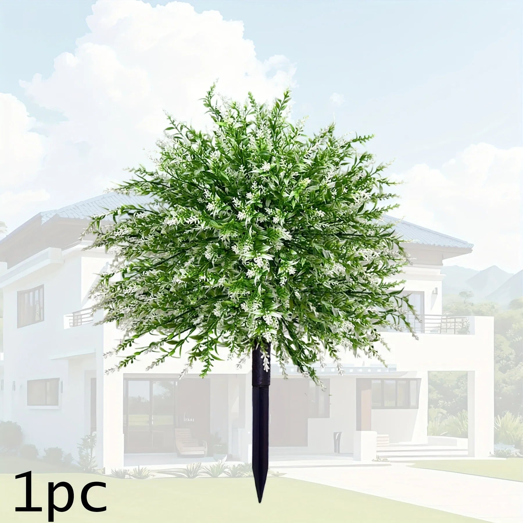 Plastic artificial white lavender floor outlet decoration plant for indoor use