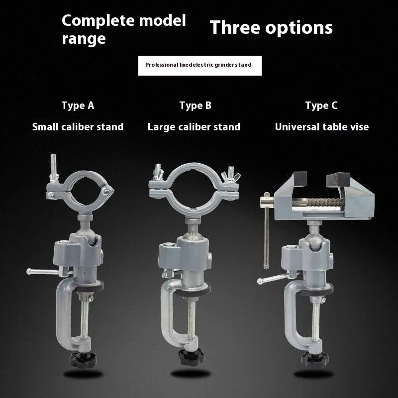 Bracket type clamp-on bench vise with rotating head and tungsten steel construction